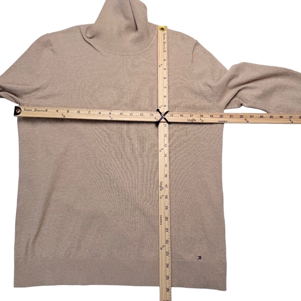 Tommy Hilfiger Tan Turtleneck Sweater Button Cuff Slim Fit XL Minimalist Capsule - Picture 6 of 11